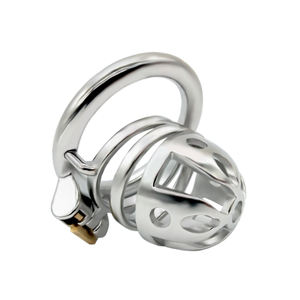 FRRK الكبار ألعاب معدنية مجوفة الذكور العفة قفل القضيب قفص الديك للرجال الجنس لعب - Product Image 5