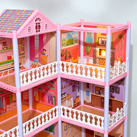 Maison de poupée à assembler soi-même pour filles, ensemble de 11 pièces, grand château de rêve avec meubles, jouet de construction