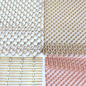 Gold Silver Stainless Steel Copper Spiral Metal Mesh Curtain Decorative Wire Mesh