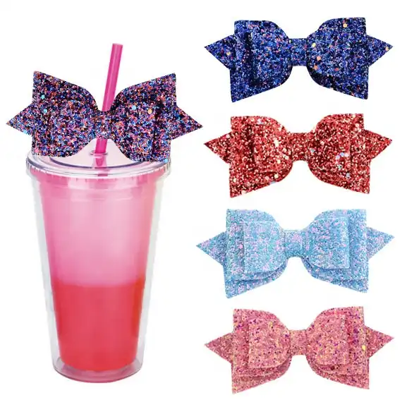 Popular Straw Toppers For Tumbler Straw Topper Bulk Glitter Sequin Shine  Bows Straw Topper Party Decoration Big Charms