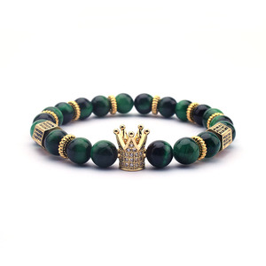 Bracelets de perles en pierre naturelle pour femmes et hommes, lot de 4, bijoux à breloques, Micro <span class=keywords><strong>pavé</strong></span>, boule en CZ, vente en gros, nouveau - Product Image 6