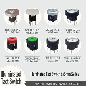 Wintai-tech mikro Tact Led ışıklı çok renkli kap ve ışık dokunsal anahtarı işıklı buton 6x6 Led Tact anahtarı - Product Image 4