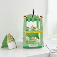 Einweg-Kuchenständer Eiscreme 2-stöckiger Dessert-Tisch Lollipop-Präsentationsständer Hochwertige Hochzeits-Papierdekoration Zubehör