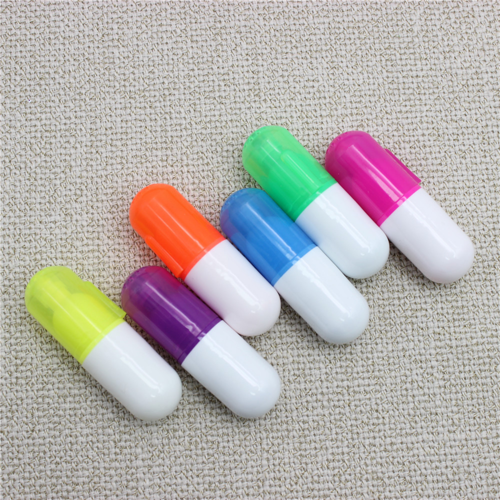 Promotion Mini Highlighter Pens Cute Cartoon Pill-Shaped Marker for Students Stationery Office Supplies Colorful Markers