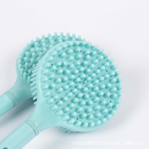 Brosse de bain en silicone bleu lac, manche long, exfoliant corporel, outil de massage pour soins personnels - Product Image 2