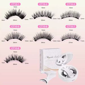 Venta al por mayor de <span class=keywords><strong>pestañas</strong></span> magnéticas de tres ojos personalizadas, <span class=keywords><strong>pelo</strong></span> sintético reutilizable, delineador de ojos con aplicador sin pegamento, modelo CC Curl - Product Image 2