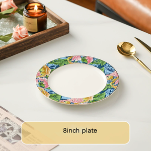 Plato de Cena de Cerámica Retro de Estilo Británico de Lujo Ligero y Plato de Pastel de Doble Capa para Bodas, Más Vendido - Product Image 3