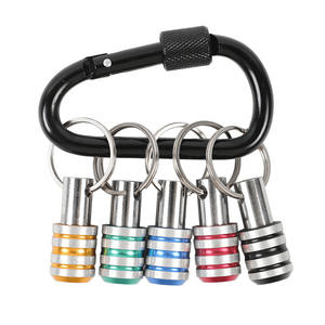 Lot de 5 outils convertisseurs de douilles à queue hexagonale 1/4 de pouce à dégagement rapide, de qualité professionnelle, avec porte-clés coloré, à changement rapide, chromé, personnalisable OEM - Product Image 1