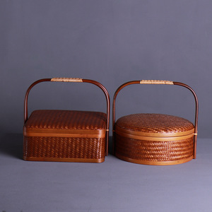 Bamboo Woven Storage <b>Boxes</b> Round Handmade Tea Ceremony Accessories <b>Gift</b> Craft - Product Image 2