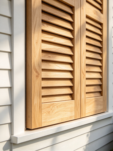 Persianas de Madera Natural Americana con Acabado Teñido, Persianas Exteriores con Rejillas, Persianas Tradicionales Duraderas Hechas a Medida - Product Image 2