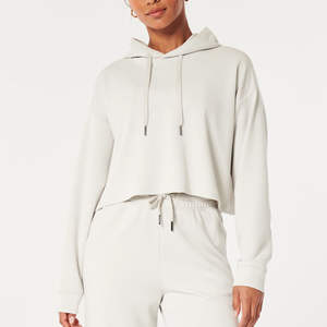 Sudaderas con capucha para mujer, sudaderas recortadas, trajes de Otoño de lana, Tops cómodos informales, ropa de invierno 2025 - Product Image 1