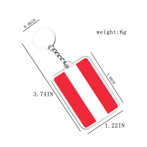 Acrylic Keychains & Pendants Light Keychains Austria Flags Various Countries Accessories for Fans - Product Image 2