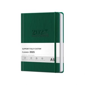 Agenda personnalisé en cuir PU relié rigide, janvier-décembre 2025, format A5, certifié BSCI, pour le bureau, la maison, les fournitures scolaires - Product Image 1