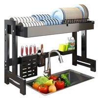 Égouttoir à vaisselle en métal grande capacité pour évier de cuisine, support de rangement multifonctionnel pour comptoir