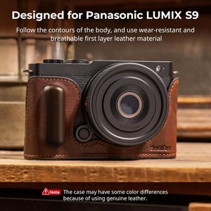 Étui pour appareil photo SMALLRIG de style vintage pour Panasonic <span class=keywords><strong>LUMIX</strong></span> S9, demi-cuir, cadre en aluminium, poignée en bois, trou fileté 1/4 "-20 - Product Image 2