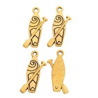 Breloque en forme de pagaie spirale, motif rame en alliage de zinc pour bracelets de camping de surf