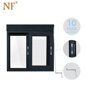 Fenêtre <span class=keywords><strong>coulissante</strong></span> à double vitrage en aluminium à rupture de pont thermique avec moustiquaire magnétique, volet roulant horizontal moderne en alliage d'acier inoxydable pour villa - Product Image 4