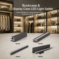 Barre lumineuse LED linéaire pour vitrine, bibliothèque, étagère, éclairage encastré pour meubles, DC12V 24V YBZSG-23