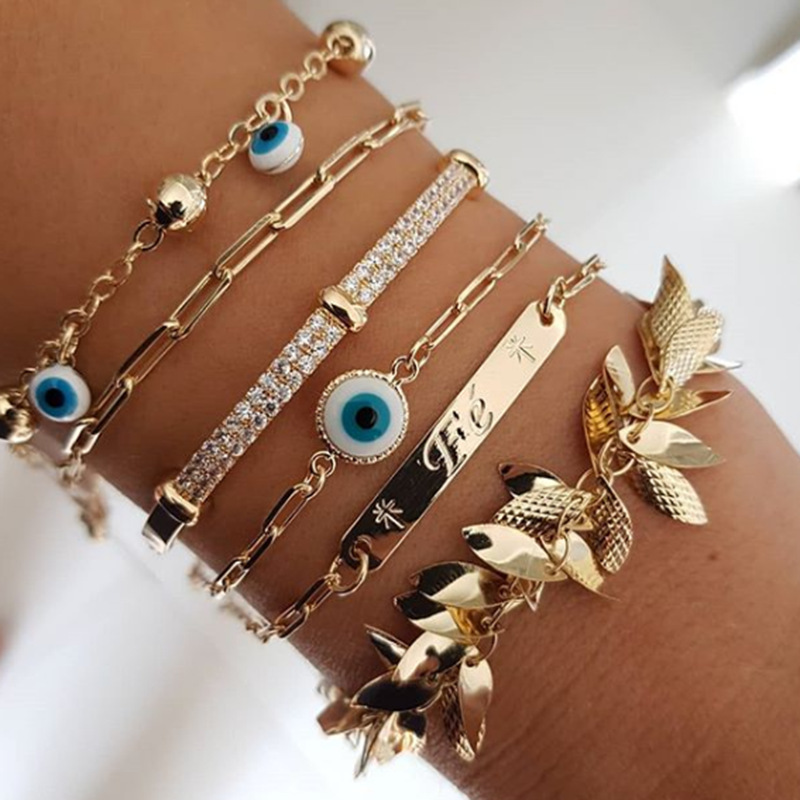 pulsera de mal de ojo de oro