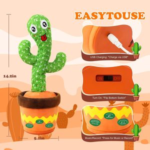 Tương tác USB có thể sạc lại bông xương rồng Đồ chơi bắt chước âm thanh và chơi tiếng anh Vườn Ươm bài hát bé quà tặng cho bé trai và bé gái - Product Image 4