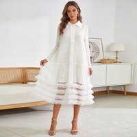 Robe longue plissée élégante et haut de gamme en couleur unie, style col tailleur, élastique, pour l'été, pour femmes distinguées, modèle Miyake, OEM Original