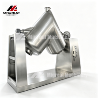 Mélangeur automatique de poudre sèche en acier inoxydable en forme de V Migreat 5 kW pour usage alimentaire et industriel, machine de mélange homogène