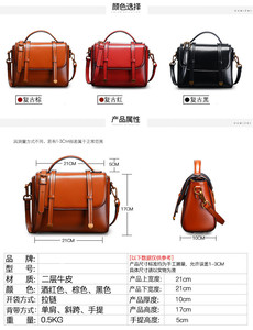 Sac à bandoulière pour femme en cuir véritable de haute qualité, sac à main élégant et tendance, sacoche bandoulière pour femme, vente en gros d'usine - Product Image 4
