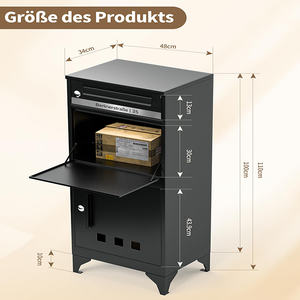 JH-Mech Parcel Lock Drop Box Diseño minimalista moderno ultraestable estructural Buzón de grabado personalizado con caja de paquetes - Product Image 2