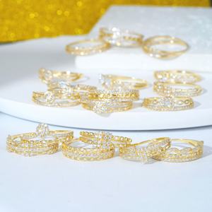 תכשיטי זהב 18k גברים ונשים תכשיטי אופנה שרשרת קשת moissanite טבעת זהב 18k - Product Image 3