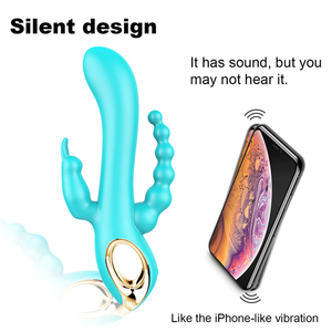 Nouvelle annonce : Vibrateur lapin en silicone souple extra large 3 en 1 avec 10 modes de fréquence, conception à triple tête, chargement magnétique USB - Product Image 3