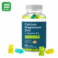 BioLex Gummies à absorption élevée de calcium, magnésium, zinc et vitamine D3 pour le soutien musculaire et osseux, marque privée