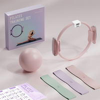 Ensemble d'entraînement Pilates 5 pièces : Cercle Magique, Mini Ball et Bandes de Résistance avec Compteur Numérique pour un Corps Équilibré et un Fitness à Domicile