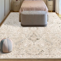 Tapis persan en polyester imprimé en 3D à poils coupés, lavable, pour salon et chambre à coucher