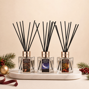 Aikun Clear Tree Shaped Glass Gold Collar Black Reed Dried Flower Botanical Home Decor Christmas Reed <b>Diffuser</b> for Holiday Gifts - Product Image 2