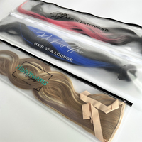 Long sac à fermeture éclair givré en PVC personnalisé pour accessoires de cheveux stockage réutilisable à fermeture éclair avec impression de logo perruque étui à fermeture éclair