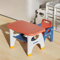 Bureau de travail ergonomique pliable en plastique pour activités de bébé, mobilier nordique pour enfants, ensemble de tables d'étude et de chaises pour chambre d'enfants
