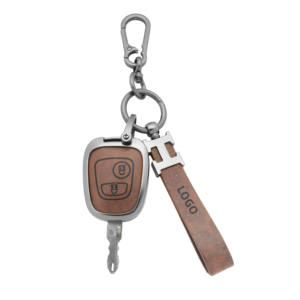 Domi OEM ODM accessoires de voiture étui à clés de voiture en cuir en alliage de zinc pour Peugeot 308 Dena <span class=keywords><strong>206</strong></span> Celysee Citroen C2 housse de clé de voiture - Product Image 2