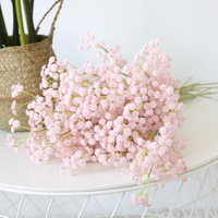 Fleur artificielle réaliste en soie, type Souffle de Bébé, 3 tiges, fausse Gypsophile, bouquet pour décoration de fond de mariage et arrangement de Noël