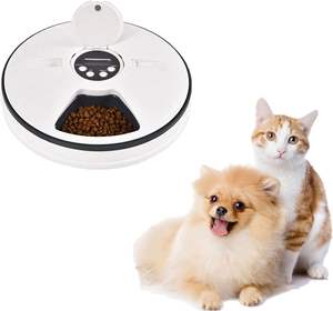 Alimentador automático temporizado para perros con 6 bandejas de comida separadas Pantalla LCD inteligente Dispensador de tazones de comida alimentado por batería - Product Image 1