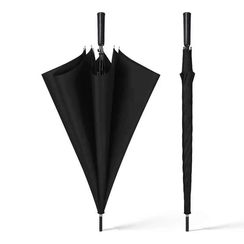 高級クラブ雨傘軽量カーボンファイバーシャフトグラスファイバーフレームフックハンドルストレートゴルフ傘