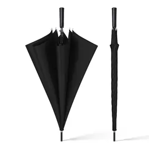 高品质豪华俱乐部雨伞轻质碳纤维轴玻璃纤维框架挂钩手柄直高尔夫伞