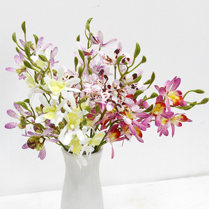 Meirui Nuevo Estilo Orquídea Araña Mini de 2 Ramas <span class=keywords><strong>Dendrobium</strong></span> Flores Decorativas Artificiales Impresas en 3D de Plástico para Hotel, Boda, Salón - Product Image 2