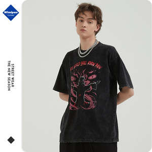 <span class=keywords><strong>2022</strong></span> OEM logo nuovo arrivo allentato design uomo tshirt high street style stampa grafica cotone gratuito oversize per maglietta da uomo anime - Product Image 1
