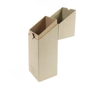 Tùy chỉnh <span class=keywords><strong>retro</strong></span> phong cách duy nhất chai rượu vang hộp với từ lật bìa Kraft Giấy và lá cho đồ trang sức và mỹ phẩm bao bì - Product Image 2