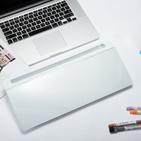 Petit tableau blanc en verre de bureau, support de clavier d'ordinateur, tableau blanc avec tiroir, organisateurs de bureau pour le bureau