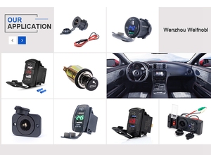 Marine IP65 QC3.0 Accesorio de la toma de corriente de salida de 12-24V <span class=keywords><strong>2</strong></span>.1A con interruptor de encendido-apagado y medidor de voltaje Cargador de coche USB - Product Image 5