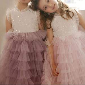 Летняя детская модная одежда для выпускного вечера детская повседневная юбка-пачка Однотонная юбка для маленьких девочек выпускное платье - Product Image 1