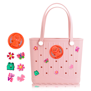 2026 outdoor beach waterproof <b>tote</b> bag adult and kids lightweight large-capacity eva beach bag with charm decoration - Product Image 5