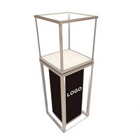 Comptoir de présentation de bijoux haut de gamme en métal doré pour magasin de bijoux sur mesure, design de mobilier de kiosque mural pour bijoux