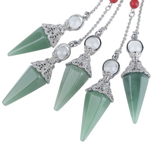 Péndulo colgante de cristal de Chakra Popular, Péndulo de amatista con cuentas coloridas, Péndulo de cono Hexagonal de piedras naturales - Product Image 4